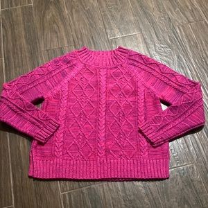 GAP cable crew neck pink sweater